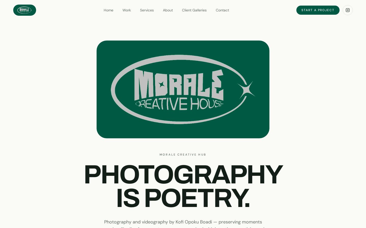 Morale Creative House website