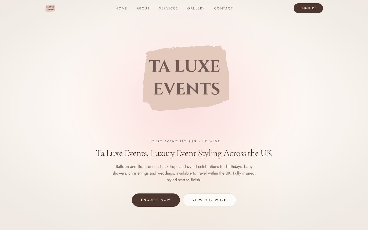Ta Luxe Events website